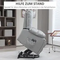 HAUSS SPOLE Elektrische Relaxfauteuil Met Opsta Functie En Massagefunctie Voor Woonkamer En Tv Kamer Van Donkergrijze Microvezel Met Metalen Frame
