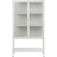 Nest of Nora Metalen vitrinekast Maja - met glazen deuren - 160 cm - Wit