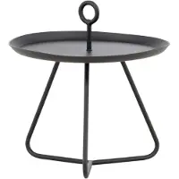 Nest of Nora Ronde bijzettafel met handvatten - Staal - Zwart