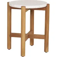 Nest of Nora Bijzettafel rond ø37x48 cm - Acacia hout met terrazzo blad - Natural White