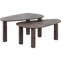 Nest of Nora Salontafel set Sena - Set van 2 organisch - Massief teak hout - Espresso