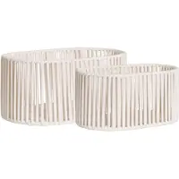 Nest of Nora Opbergmanden set van 2 - Katoenkoord en metaal - Off-White