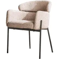 Nest of Nora Set van 2 - Eetkamerstoelen Alea - Met armleuning - Bouclé zand