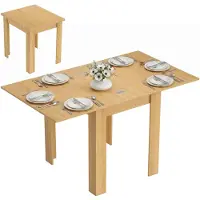 HOMCOM Extendable Dining Table-Spanplatte, Stahl-140 x 80 x 77,5 cm-Naturholz