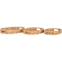 Nest of Nora Dienbladen set van 3 - Waterhyacint - Natural