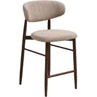 Nest of Nora Set van 2 - Barkrukken met rugleuning Olan - Houtlook eiken poten - Walnoot