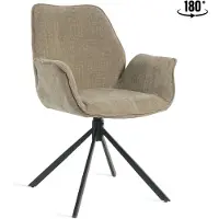 Nest of Nora Set van 2 - Draaibare eetkamerstoelen met armleuning Livia - Taupe