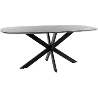 Nest of Nora Eettafel met kruispoot Jorin - Deens ovaal 180 cm - Grafiet