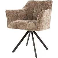 Nest of Nora Set van 2 - Eetkamerstoelen Elda - Met armleuning en draaibaar - Champagne