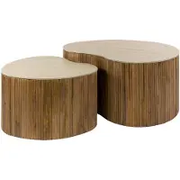 Nest of Nora Salontafel set Sora - Set van 2 Niervormig - Massief mangohout
