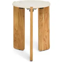 Nest of Nora Marmeren bijzettafel Frion - rond Ø39 cm - Lichtbruin