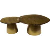 Nest of Nora Salontafel set Olav - Set van 2 rond - Antiek goud