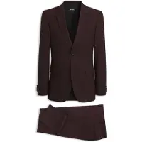 BOSS Slim-fit pak van scheerwol met microdessin Maat 50