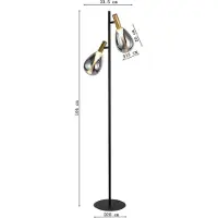 Kare Vloerlamp Fari, helder / transparant, Woon-/ Eetkamer, Glas, Modern, vloerlamp