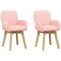 vidaXL Draaikrukken 2 st Bouclé Roze 54 x 58 x 87 cm
