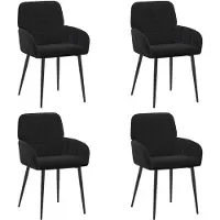 vidaXL Eetstoelen 4 st fluweel Zwart 56.5 x 50 x 85 cm