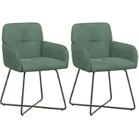 vidaXL Eetstoelen 2 st fluweel Zeegroen 59 x 56,5 x 86 cm
