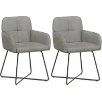 vidaXL Eetstoelen 2 st fluweel Lichtgrijs 59 x 56,5 x 86 cm