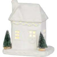 Magic Home Decoratie MagicHome Kerst, huis, LED, 9x15x17 cm - Set van 2 stuks