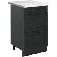 Vicco Keukenonderkast R-Line, Antraciet landelijk/Antraciet, 50 cm marmer werkblad