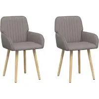 vidaXL Eetstoelen 2 st Stof Taupe 56,5 x 50 x 87,5 cm