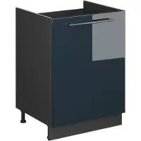 Vicco Wastafelkast Fame-Line, Donkerblauw hoogglans/Antraciet, 60 cm