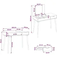 vidaXL Kaptafel FAUSKE Wit 100 x 50 x 78 cm