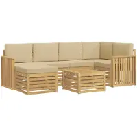 Syfax Buiten bankenset 7 pcs Wit en Beige Polyester