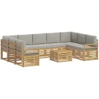 Syfax Buiten bankenset 10 pcs Wit en Lichtgrijs 59 x 59 x 37 cm