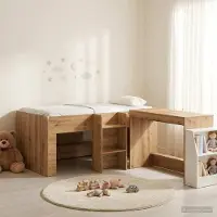 Prolenta Maison Exclusive - Stapelbed met bureau voor kinderen, 2 stuks, ambachtelijk eikenhout