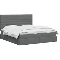 vidaXL Opslag bed met matras met opslag Donkergrijs 140 x 200 cm Stof