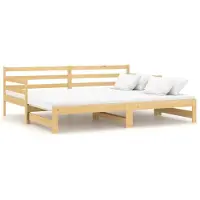 vidaXL Slaapbank uitschuifbaar massief grenenhout 2x(90x200) cm