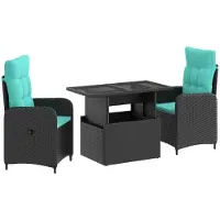 Syfax Buiten eettafelset 3 pcs poly rattan