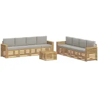 Syfax Sofa-Sets 9 pcs Wit en Lichtgrijs 59 x 59 x 37 cm Polyester