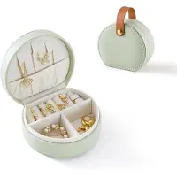 OEM Miniatuur: Kleine, milieuvriendelijke, draagbare sieradendoos met vakken voor kettingen, ringen en oorbellen