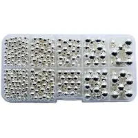 OEM Kunststof kralen set, 850 stuks, rond, decoratieartikelen, kunststof, 22 kleuren