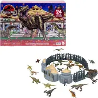 Jurassic World Adventskalender van Mattel, speelgoed met 19 figuurtjes, inclusief decor