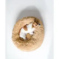 OEM Hondenbed, rond model - 100% zachte polyester - Verhoogde randen - Waterafstotend - Pastelkleur - Vermindert stress en angst - Hondenbed voor grote honden