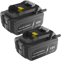SWAREY 2x 18V 6Ah accu's met PD45W bidirectionele USB-C (powerbank/oplader functie) voor Makita BL1850B, BL1830B, BL1840B, BL1860B, BL1815, BL1825, LXT400