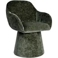 Duhome Eetkamerstoel, 360° draaibaar, lounge fauteuil van chenille, draaistoel, modern gestoffeerde stoel voor woonkamer, slaapkamer, kantoor