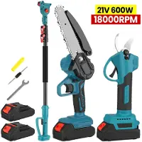 OEM Hoogwaardige zaag, borstelloze motor, uitschuifbare steel, 600W + 2 batterijen