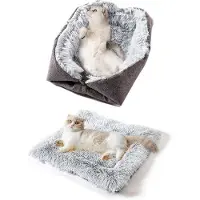 OEM Knuffeldekent 2-in-1 - Pluche kattenkussen - Wasbaar - Zacht - Geschikt voor kleine/middelgrote honden - 61x51 cm - Hondenbed