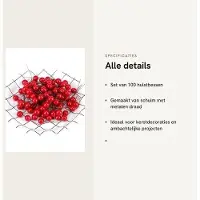 OEM Kunstkerstballen - 100 stuks - Sieraden - Kunststof/metaal - Kerstboom/krans - Zelfbouwset - 6x1 cm - Decoratieve ballen
