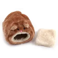OEM Pluche hamsterbed - bruin - speelgoed voor kleine dieren - winterslaapplek voor hamsters en cavia's