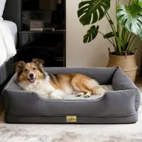 Bingopaw WISFOR Hondenbed, hondenbank, hondenmand met verhoogde randen, wasbaar, afmetingen 105x75,5x21 cm