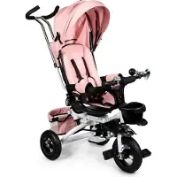 Northio Draaibare driewieler Deluxe met 360° draaibaarheid en roze zonnescherm van ECOTOYS