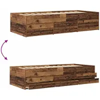 vidaXL Bedframe met opbergruimte, gerecycled hout, 80 x 200 cm, houtvezel