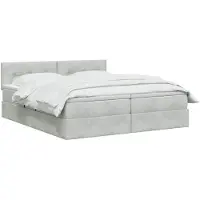 vidaXL Opbergbed met hoofdeinde 2 st Lichtgrijs