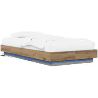 vidaXL Bedframe met LED-verlichting, eikenhout, 80 x 200 cm