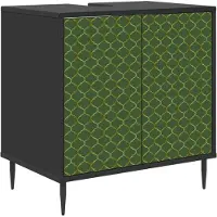 vidaXL Badkamerkast GELEEN, zwart, eikenlook, 60 x 40 x 61 cm